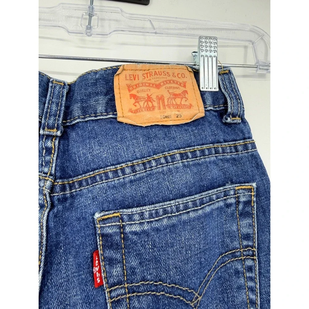 Levis 505 Regular Fit Denim Shorts Boys Size 10 Reg Medium Wash Blue